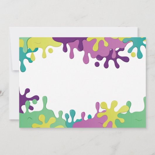 Slime Birthday Party Driving Photo Invite 6 7 8 9 Kaart (Achterkant)