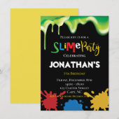 Slime Fun kinderen Verjaardagsfeestje Kaart (Voorkant / Achterkant)