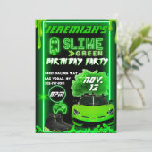 Slime Green Birthday Party Kaart (Staand voorkant)