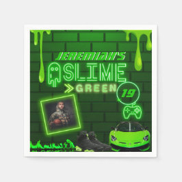 Slime Green | Foto van Birthday Party Neon Green Servet