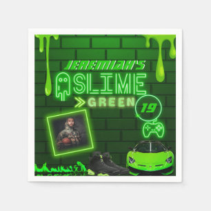 Slime Green   Foto van Birthday Party Neon Green Servet