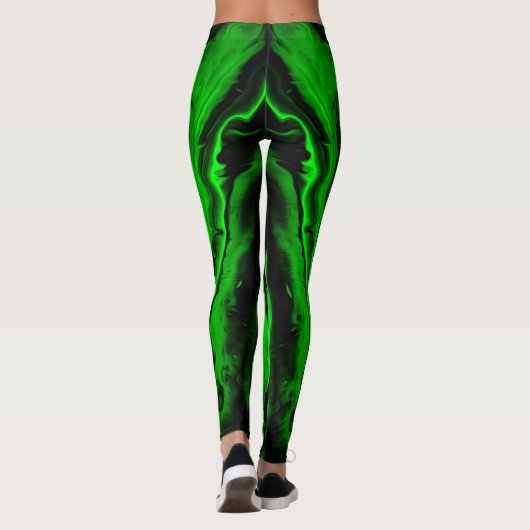 Slime groene Leggings in kleur (Achterkant)