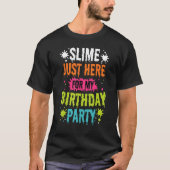 Slime hier voor mijn verjaardagsfeestje Blue Slime T-shirt (Voorkant)
