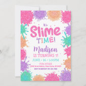 Slime Invitation, Slime Party Invitation Kaart (Voorkant)