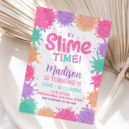 Slime Invitation, Slime Party Invitation Kaart