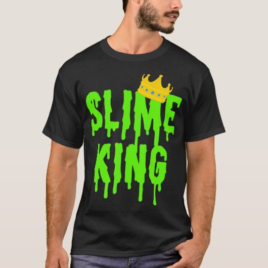 Slime King Shirt Mannen Boys Green Slime Gift Slim (Voorkant)