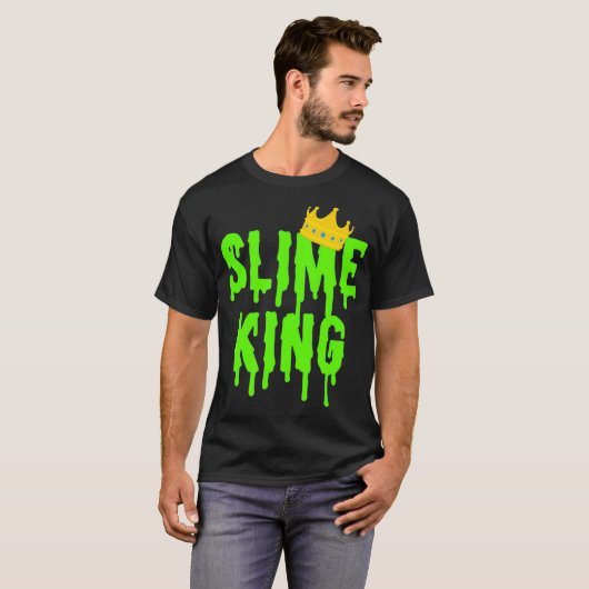 Slime King Shirt Mannen Boys Green Slime Gift Slim (Voorkant volledig)