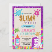 Slime meisje thema party Uitnodiging (Voorkant)