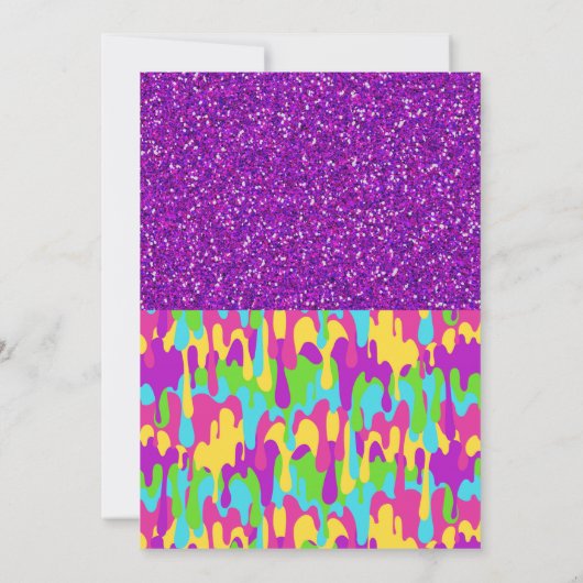 Slime meisje thema party Uitnodiging (Achterkant)