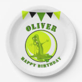 Slime Monster Funny Kind: Happy Birthday Papieren Bordje (Voorkant)