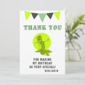 Slime Monster Green Funny Birthday Bedankkaart (Staand voorkant)