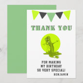 Slime Monster Green Funny Birthday Bedankkaart (Voorkant / Achterkant)