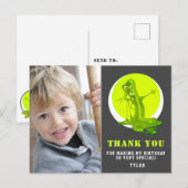 Slime Monster Groene Kinder Foto Verjaardag Dank u Briefkaart (Voorkant / Achterkant)