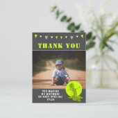 Slime Monster Groene Kinder Foto Verjaardag Dank u Briefkaart (Staand voorkant)