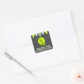 Slime Monster Kinder Dank u Verjaardag Vierkante Sticker (Envelop)