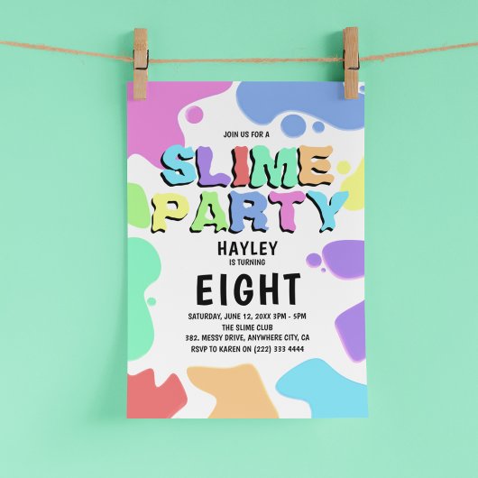 SLIME PARTIJ Kinderen Birthday Party Kaart