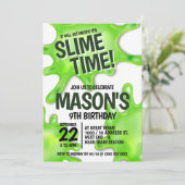 Slime Party Birthday Kaart (Staand voorkant)
