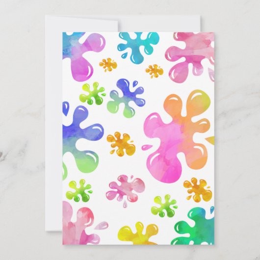 Slime Party Girl Verjaardag Regenboog Kleurrijk Kaart (Achterkant)