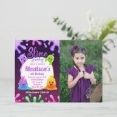 Slime Party Meisje Verjaardag Kleurrijke Speelgoed Kaart (Staand voorkant)