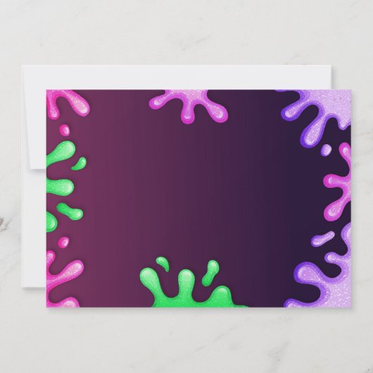 Slime Party Meisje Verjaardag Kleurrijke Speelgoed Kaart (Achterkant)