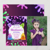 Slime Party Meisje Verjaardag Kleurrijke Speelgoed Kaart (Voorkant / Achterkant)