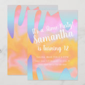 Slime Party Ombre Drift Birthday Rainbow Kaart (Voorkant / Achterkant)