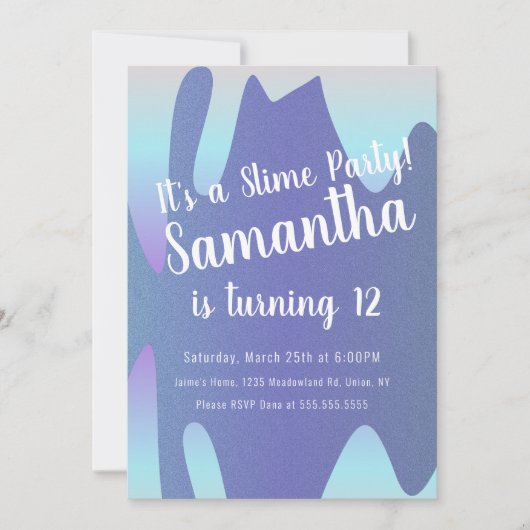 Slime Party Ombre Drift Birthday Sparkle Blue Kaart (Voorkant)