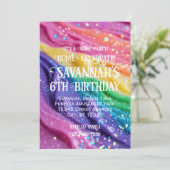Slime Party Rainbow Kleuren Verjaardagsfeest Kaart (Staand voorkant)