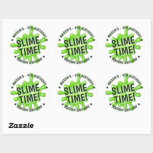 Slime Party Ronde Sticker (Vel)