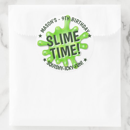 Slime Party Ronde Sticker (Tas)