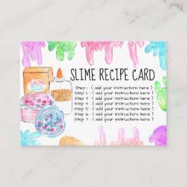 Slime party verjaardag recept kaart