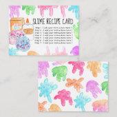 Slime party verjaardag recept kaart (Voorkant / Achterkant)
