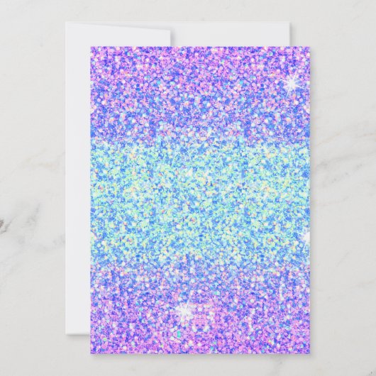 Slime Party Verjaardag Uitnodiging Glitter (Achterkant)