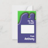 Slime Pun Kind School Valentijnsdag Kaart Notitiekaartje (Achterkant)