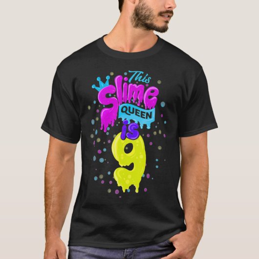 Slime Queen 9e Verjaardags Slime Shirt 9 (Voorkant)