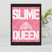 Slime Queen Invitation, Slime Birthday Party Kaart (Staand voorkant)