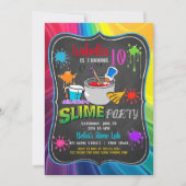 Slime Time Primary Rainbow Birthday Party Invitati Kaart (Voorkant)