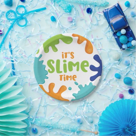 Slime Time Verjaardagsfeestje Borden Sinaasappel B Papieren Bordje (Feest)