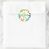 Slime Time Verjaardagsfeestje Borden Sinaasappel B Ronde Sticker (Tas)