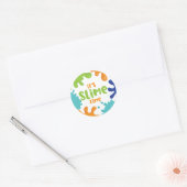 Slime Time Verjaardagsfeestje Borden Sinaasappel B Ronde Sticker (Envelop)