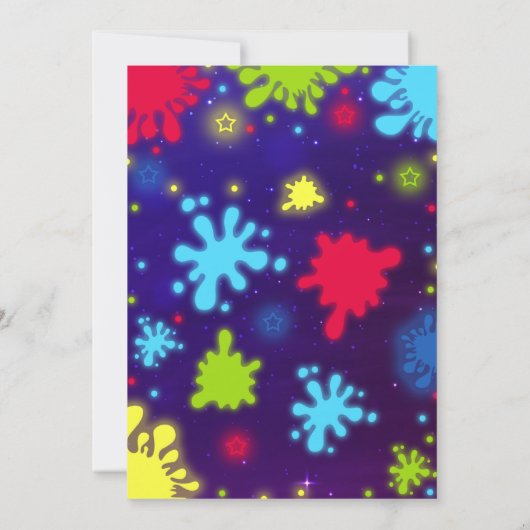 Slime Uitnodiging Glow Slime Party Neon Slime Part (Achterkant)