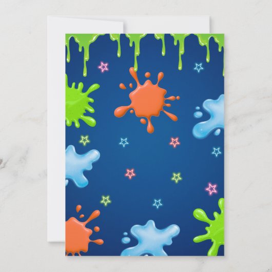 Slime uitnodiging voor verjaardagsfeestje (Achterkant)