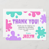 Slime Verjaardag Dank u kaart (Voorkant / Achterkant)