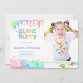 Slime verjaardagsfeestfoto kaart