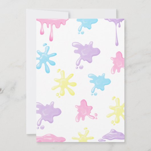 Slime verjaardagsfeestje kaart (Achterkant)
