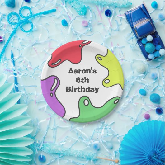 Slime verjaardagsfeestje papieren bordje (Feest)