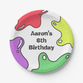 Slime verjaardagsfeestje papieren bordje