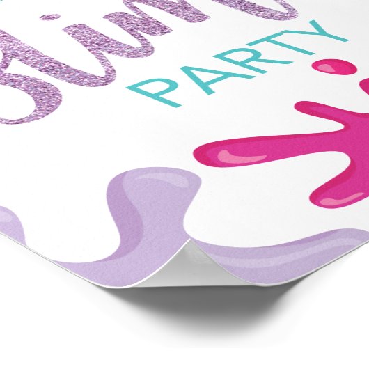 Slime verjaardagsfeestje, persoonlijk welkomstteke poster (Hoek)