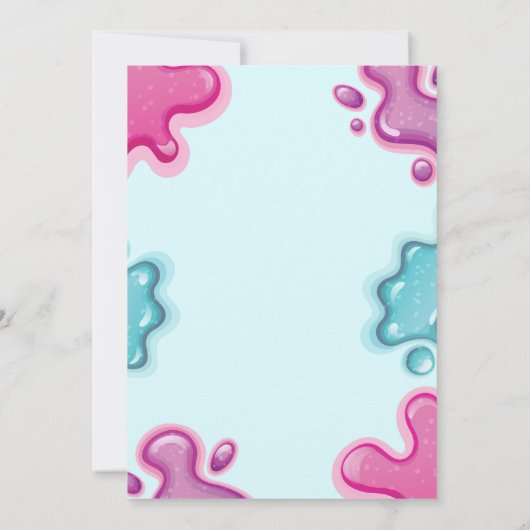 Slime verjaardagsuitnodiging kaart (Achterkant)