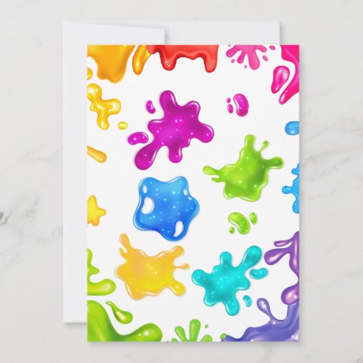 Slime verjaardagsuitnodiging kaart (Achterkant)